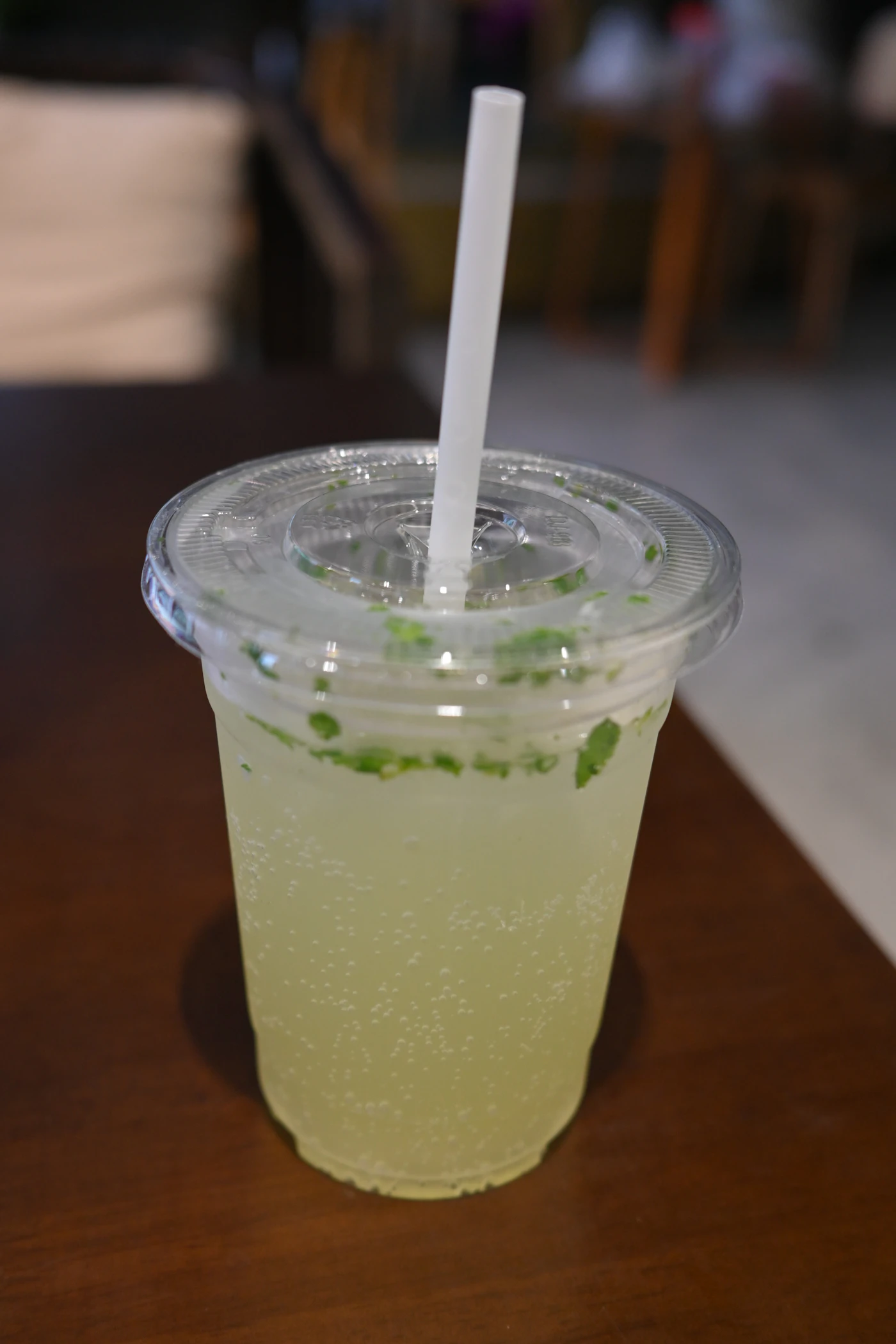 Clear lemonade with fresh mint and lemon